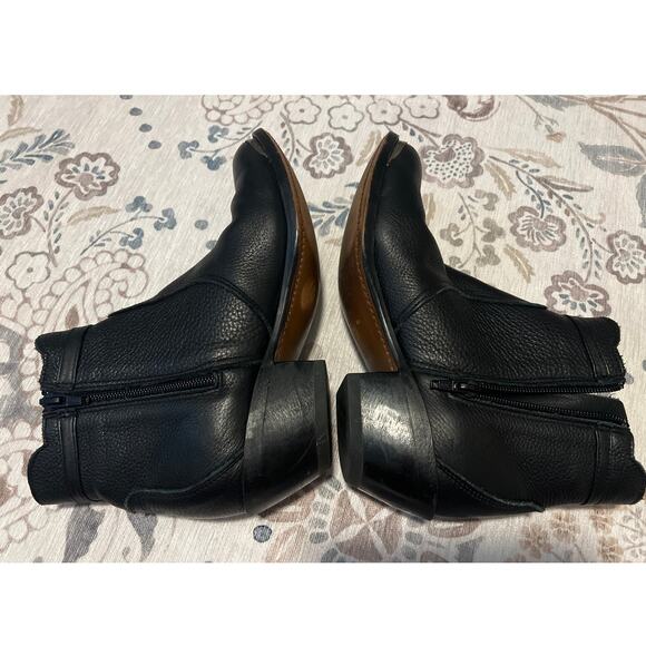 Durango Women's Black Leather 5" Side Zip Moto Ankle Boots Size 6.5 M - Picture 7 of 8